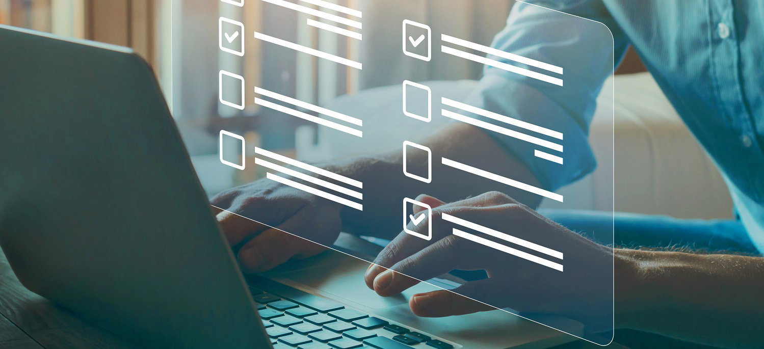 Professional completing an online licensing exam