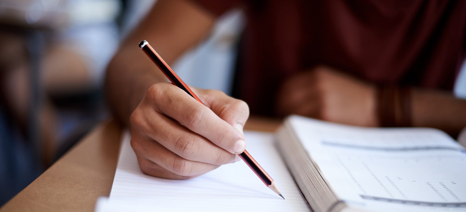 Professional completing an online licensing exam