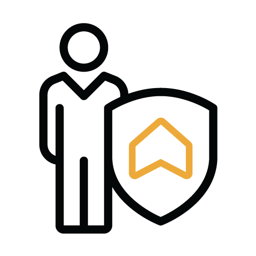Icon of man with shield