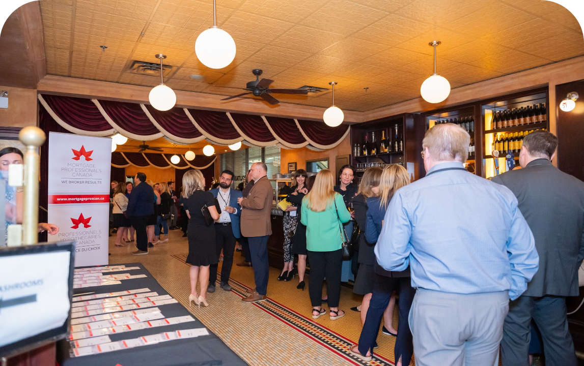 Group of people socializing at MPC event