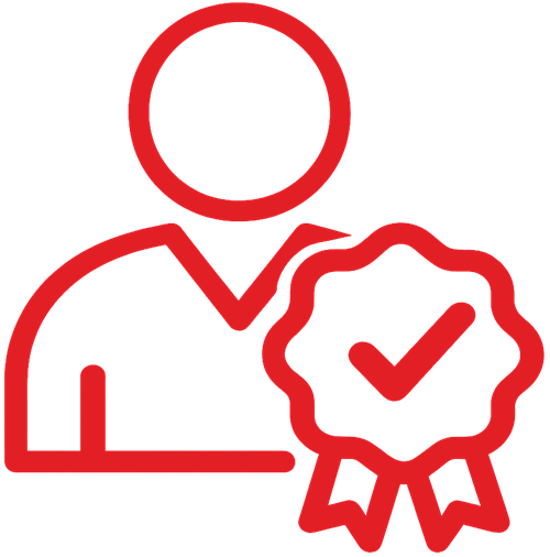 Icon of person with badge