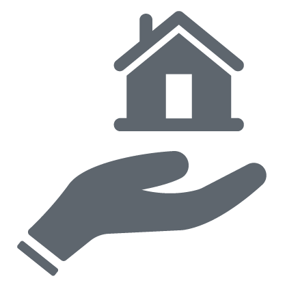 Icon of hand holding house